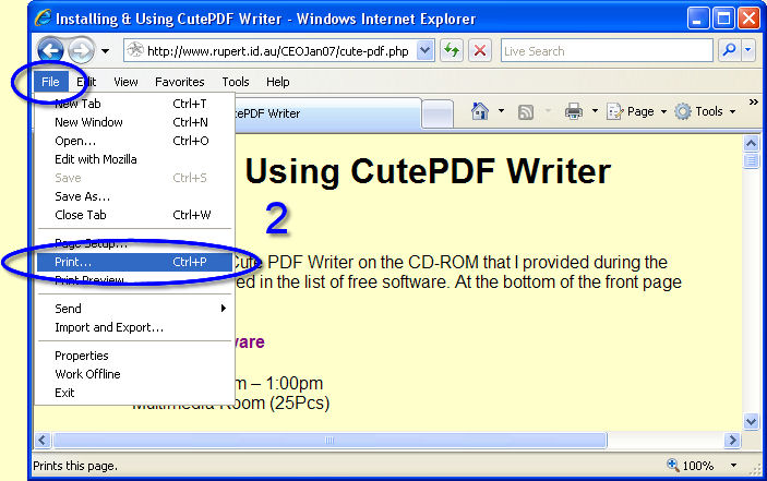 cutepdf writer windows xp