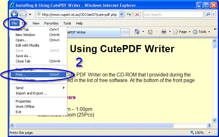 Installing & CutePDF