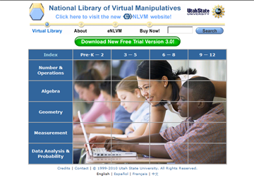 Virtual math manipulatives