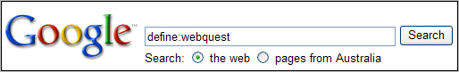 Google search for define:webquest